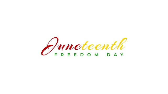 Animated Text Juneteenth Freedom Day poster background, juneteenth day celebration animation video, web banner