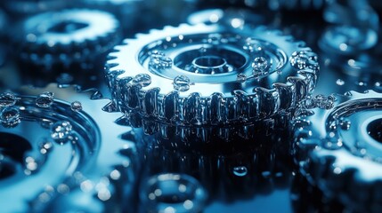 Gear mechanism with lubricant drops