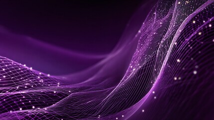 Purple Abstract Technology: A stunning visual of flowing networks and particle trails, rendered in shades of purple, captures the essence of digital transformation.