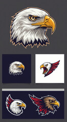Eagle Head Art Vector Illustration