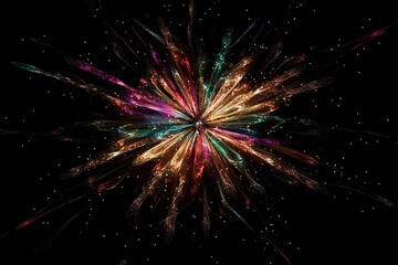 Fototapeta premium Cosmic explosion showcasing vibrant colors and swirling particles in deep space