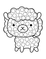 Dot markers pages with animal, vector outline illustration