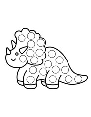 Dot markers pages with animal, vector outline illustration