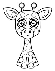 Dot markers pages with animal, vector outline illustration