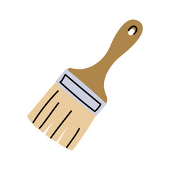 brush is fluffy, wide and narrow. Excavation tools. Handmade work. Flat color illustration. working tools are isolated. It is suitable for educational materials, subjects related science, archeology