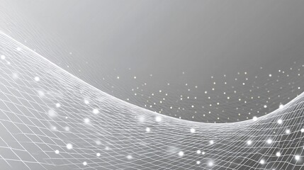 Abstract Digital Network: A captivating illustration of a digital network gracefully unfurling across a sleek grey gradient, embodying connectivity and innovation.