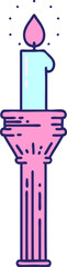 iconic tattoo style image of a candelabra