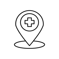 Obraz premium map with medical cross icon