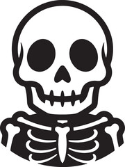 Simple Cartoon Skeleton Bust for Halloween and Fun Graphics
