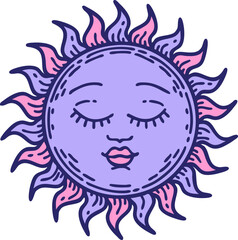 tattoo in traditional style of a sun