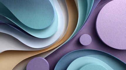 Abstract Paper Art:  Swirling layers of pastel paper create a mesmerizing abstract composition.  The interplay of shapes and colors evokes a sense of fluidity and movement.