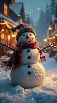 christmas celebration with snowman in the village
snow drop, seamless looping time-lapse virtual video animation background.
