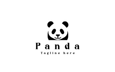 Panda Logo Design: A clean and simple panda logo, perfect for businesses or brands seeking a friendly, approachable, and modern aesthetic.