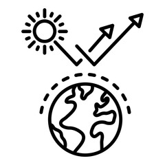 solar radiation reflection vector illustration