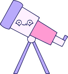 cute cartoon of a telescope