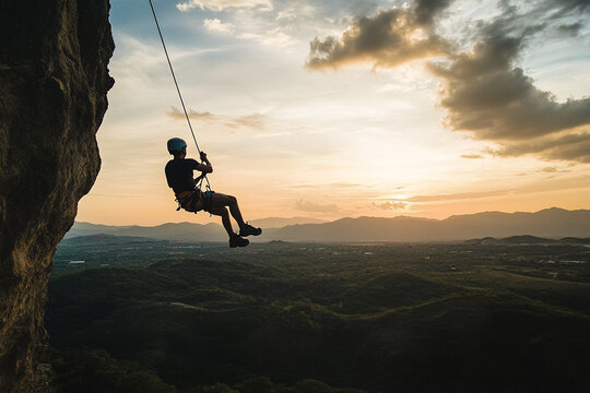 Man gripping a rope - Powered by Adobe