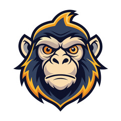 Fototapeta premium Creative head monkey mascot logo template for branding and marketing projects featuring a fierce expression and bold colors