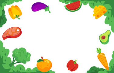 Food Vegetable Fruit Vector Illustration Background Design Template