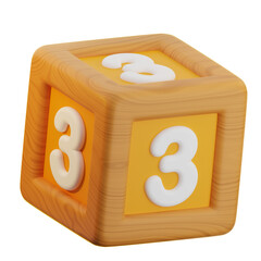 A tactile wooden cube with numbered sides, ideal for early childhood education and learning activities.