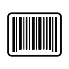 Simple Black and White Barcode Icon - Product Identification and Scanning Symbol Vector