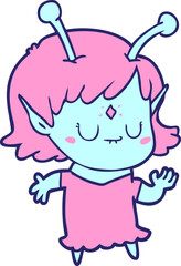 cartoon alien girl dancing