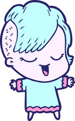 happy cartoon girl