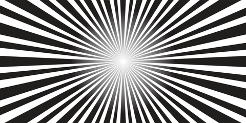 Ray twist light. Black color strips wavy isolated on white background. Radial waves line. Pattern curved. Comic spinning. Effect curves rays. Vector Ilustration