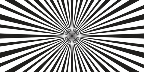 Ray twist light. Black color strips wavy isolated on white background. Radial waves line. Pattern curved. Comic spinning. Effect curves rays. Vector Ilustration