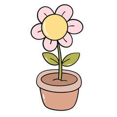 Cute Potted Flower Clipart