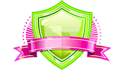 emerald shield vector icon 