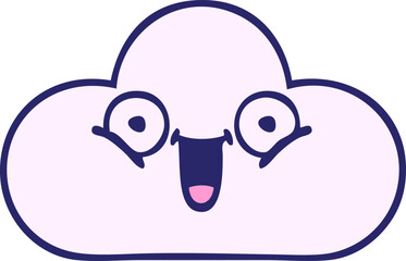 cute cartoon of a white cloud