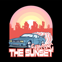 Urban Drift Car Streetwear Illustration
