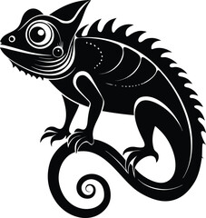 chameleon cartoon isolated on white