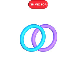 Two overlapping circles 3D Render