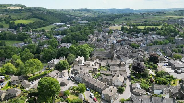 Drone footage of the village of Honley, Huddersfield, West Yorkshire Featuring St Mary's Church