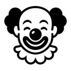 Happy Clown Face Outline Icon Vector Illustration for Entertainment