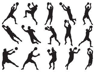 GOALKEEPER SILHOUETTE WHITE BACKGROUND