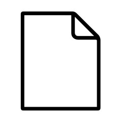 Simple Blank Document Page Outline Icon Vector Illustration for New File