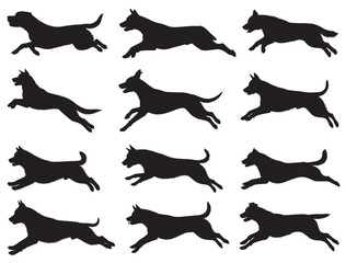 JUMPING DOGS SILHOUETTE