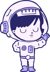 cartoon astronaut woman