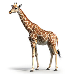 Naklejka premium Majestic giraffe isolated on white background wildlife animal