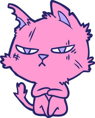tough cartoon cat