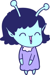 cartoon alien girl laughing