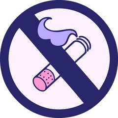 cute cartoon of a no smoking allowed sign