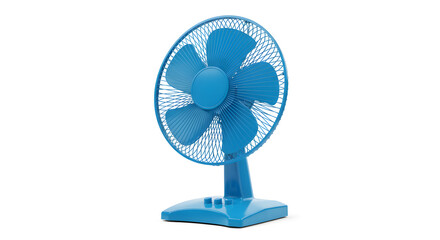 Blue Desk Fan: Cooling Appliance, Small Electric Fan, Portable Ventilation, Home Office Equipment, Climate Control Device
