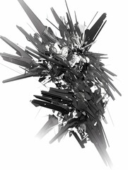 Anime style futuristic monochromatic design resembling robot wings.