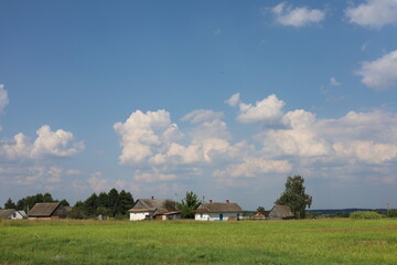 rural landscape with houses