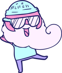 happy pink bearded man