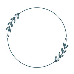 Floral Round Frame Aesthetic Elegant