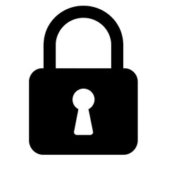 Solid Icon of a Padlock with Keyhole - Representing Security, Lock, and Privacy